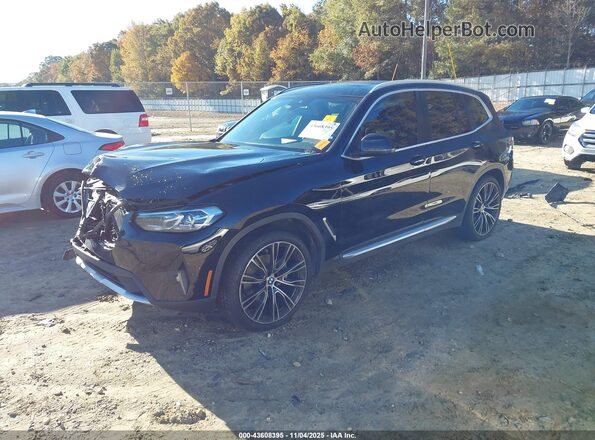 5UX43DP02N9J67581 2022 BMW X3 Black Передня ліва чверть
