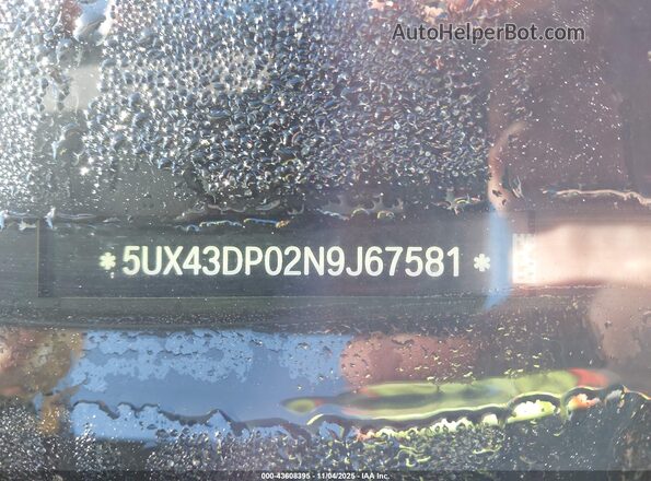5UX43DP02N9J67581 2022 BMW X3 Black 