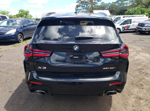 5UX43DP02N9N24953 2022 BMW X3 Black Вид ззаду