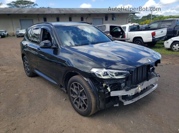 5UX43DP02N9N24953 2022 BMW X3 Black Передня права чверть
