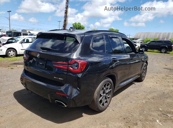 5UX43DP02N9N24953 2022 BMW X3 Black Задня права чверть