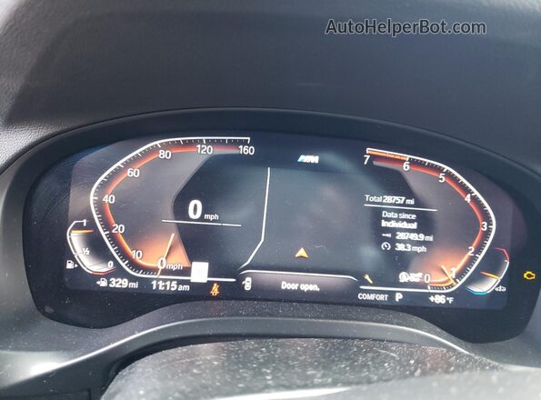 5UX43DP02N9N24953 2022 BMW X3 Black Вид щитка приладів