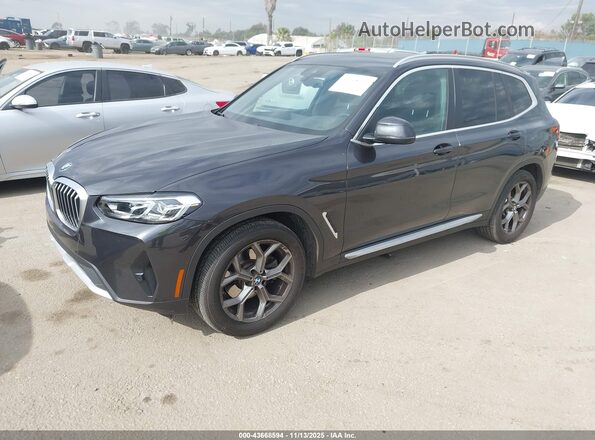5UX43DP04P9N93663 2023 BMW X3 Gray წინა მარცხენა ხედი სამი მეოთხედიდან