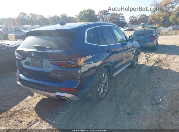 5UX43DP08R9U64053 2024 BMW X3 Blue Задня права чверть