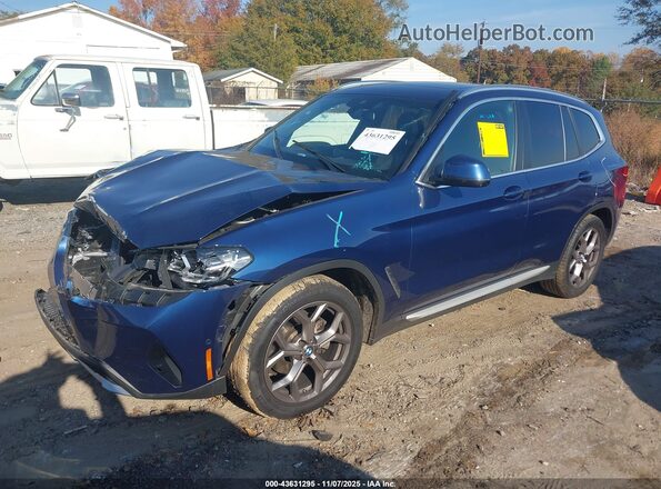 5UX43DP08R9U64053 2024 BMW X3 Blue Передня ліва чверть
