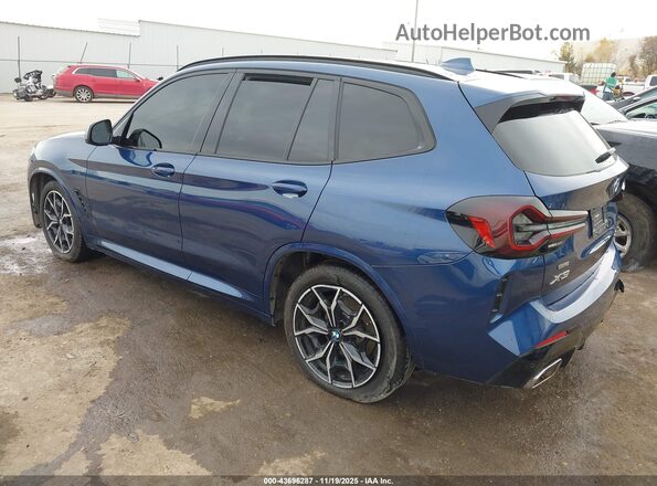 5UX53DP01N9M44080 2022 BMW X3 Blue Հետևի ձախ