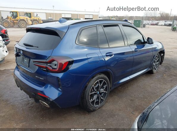 5UX53DP01N9M44080 2022 BMW X3 Blue Հետևի աջ