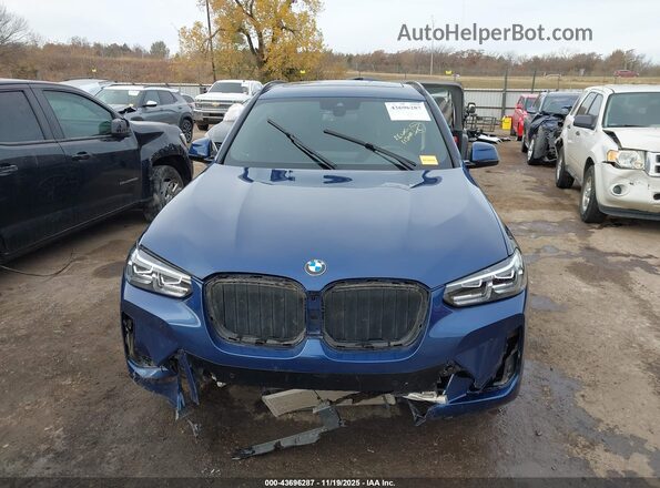 5UX53DP01N9M44080 2022 BMW X3 Blue Սարքավորումների վահանակի տեսք