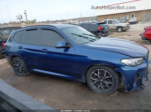 5UX53DP01N9M44080 2022 BMW X3 Blue Սալոնի հետևի տեսք