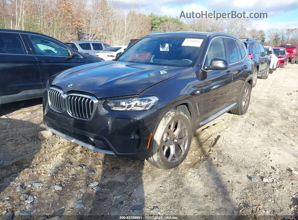5UX53DP02N9K12488 2022 BMW X3 Black Front left