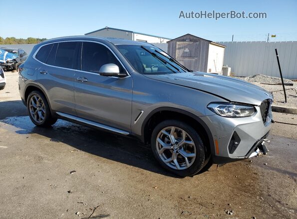 5UX53DP02P9R98375 2023 BMW X3 Silver Przód prawy