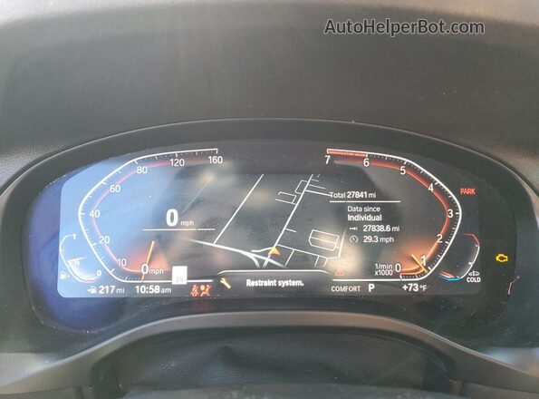 5UX53DP02P9R98375 2023 BMW X3 Silver Widok zestawu wskaźników