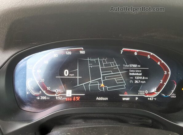 5UX53DP03N9J95023 2022 BMW X3 White Vista del cuadro de instrumentos
