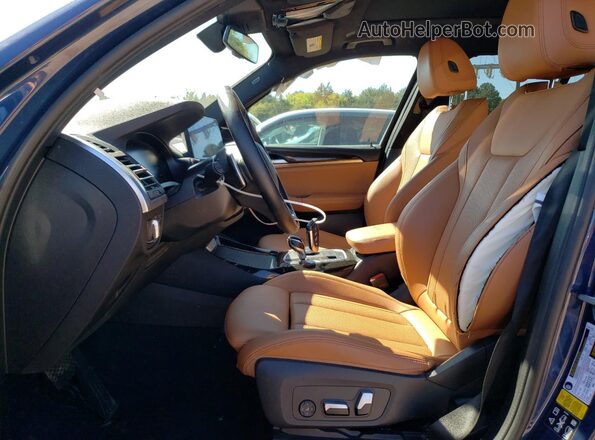 5UX53DP04N9K69419 2022 BMW X3 Blue Вид салону спереду