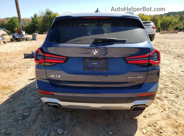 5UX53DP04N9K69419 2022 BMW X3 Blue Вид ззаду