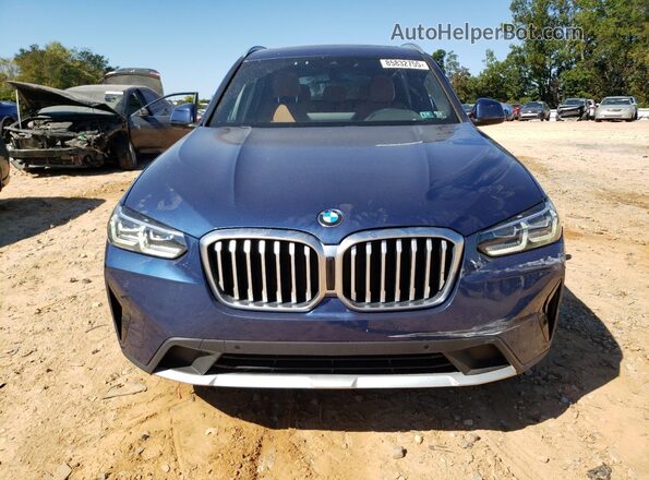 5UX53DP04N9K69419 2022 BMW X3 Blue Вид спереду