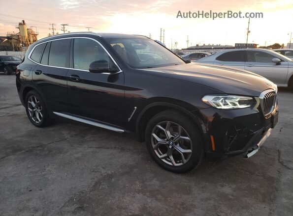 5UX53DP06N9J18064 2022 BMW X3 Black Delantero derecho