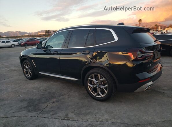 5UX53DP06N9J18064 2022 BMW X3 Black Trasero izquierdo