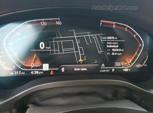 5UX53DP06N9J18064 2022 BMW X3 Black Vista del cuadro de instrumentos