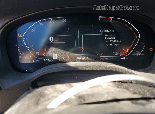 5UX53DP06N9L69473 2022 BMW X3 Black Instrument cluster view