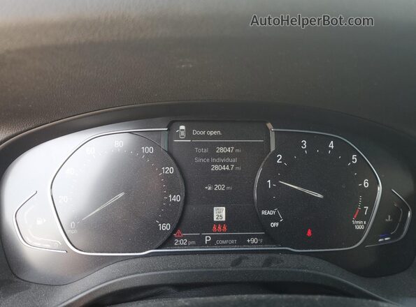 5UX53DP0XN9J19976 2022 BMW X3 Gray Вид щитка приладів