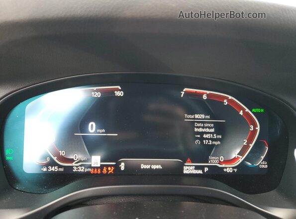 5UX53DP0XR9W09355 2024 BMW X3 Gray Սարքավորումների վահանակի տեսք