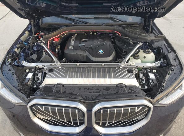 5UX53GP09S9017825 2025 BMW X3 Blue Engine compartment view