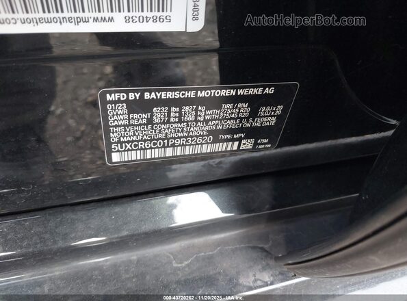 5UXCR6C01P9R32620 2023 BMW X5 Black 
