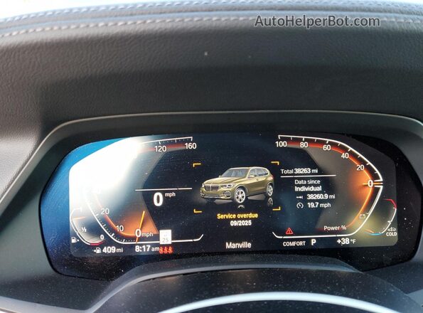 5UXCR6C06M9F36598 2021 BMW X5 Green Instrument cluster view