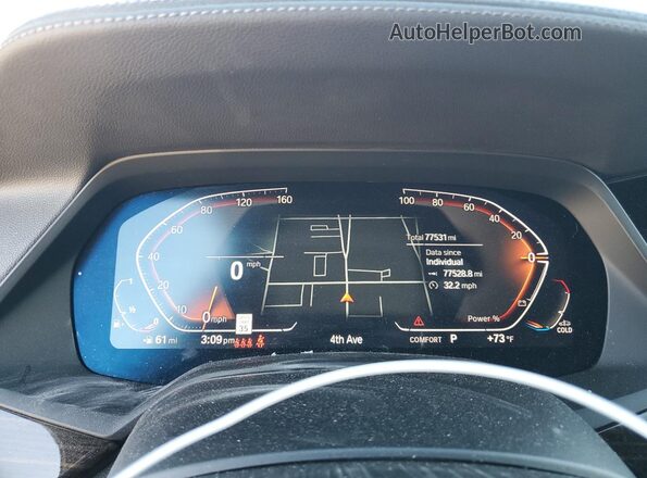 5UXCR6C08M9F14828 2021 BMW X5 Blue Вид щитка приладів