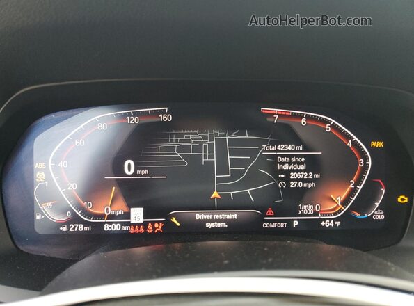 5UXCR6C09L9C52154 2020 BMW X5 Black Вид щитка приладів
