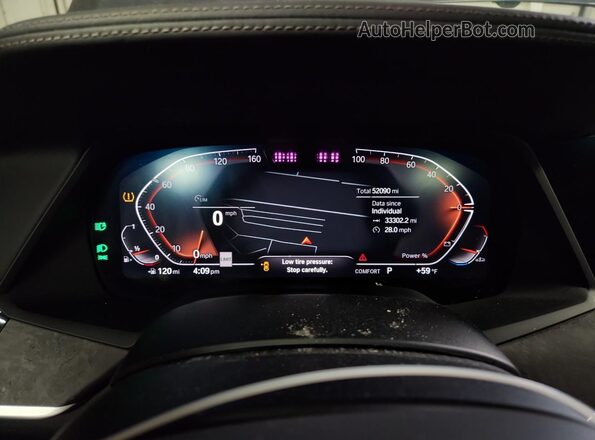 5UXCW2C00M9F02965 2021 BMW X7 Gray ხელსაწყოთა პანელის ხედი