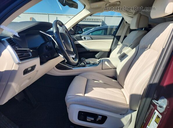 5UXCW2C06L9A03313 2020 BMW X7 Red Widok wnętrza z przodu