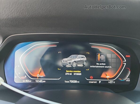5UXCW2C08M9E32292 2021 BMW X7 Gray Instrument cluster view