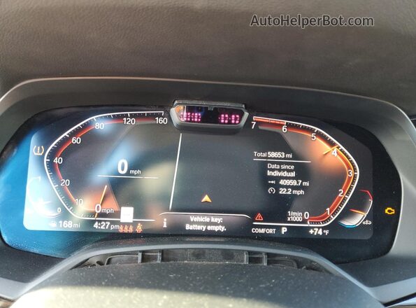 5UXCX4C58KLS38315 2019 BMW X7 Charcoal Սարքավորումների վահանակի տեսք