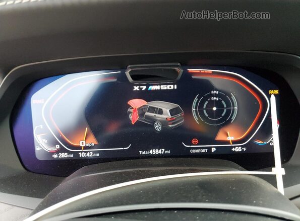 5UXCX6C09N9K95835 2022 BMW X7 Blue Instrument cluster view
