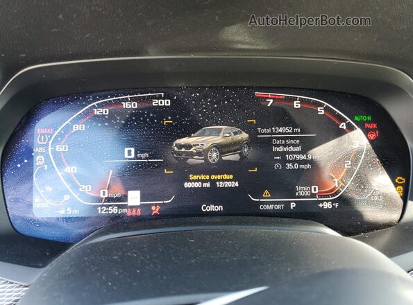 5UXCY4C01L9C67108 2020 BMW X6 Charcoal Widok zestawu wskaźników