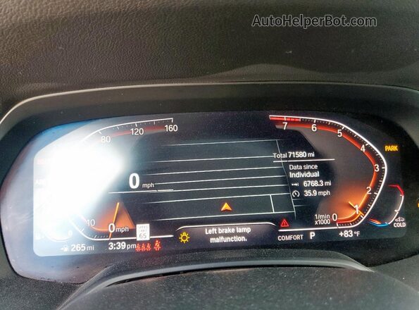 5UXCY4C04L9C25726 2020 BMW X6 Синий Вид щитка приборов