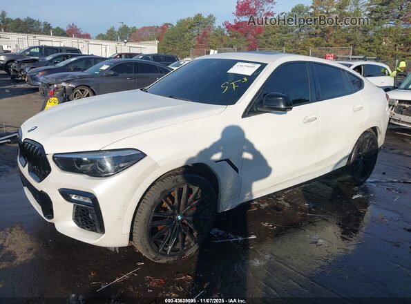 5UXCY6C01M9F95433 2021 BMW X6 White Առջևի ձախ երեք քառորդ տեսարան