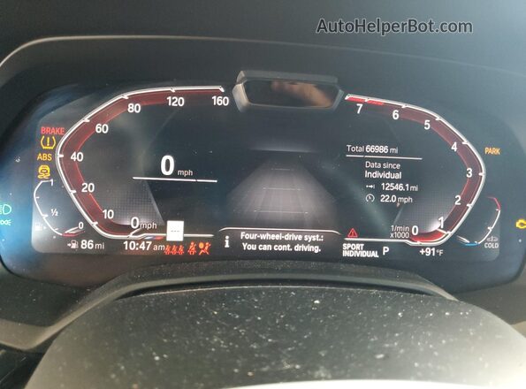 5UXCY6C07L9B96489 2020 BMW X6 Black Вид щитка приладів