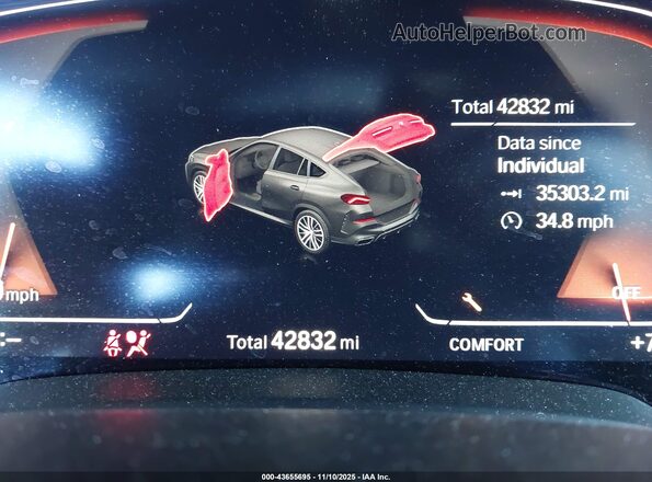 5UXCY6C09P9R58739 2023 BMW X6 Белый Вид задних сидений