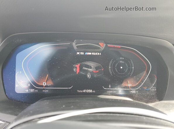 5UXJU4C09P9P80211 2023 BMW X5 White Instrument cluster view