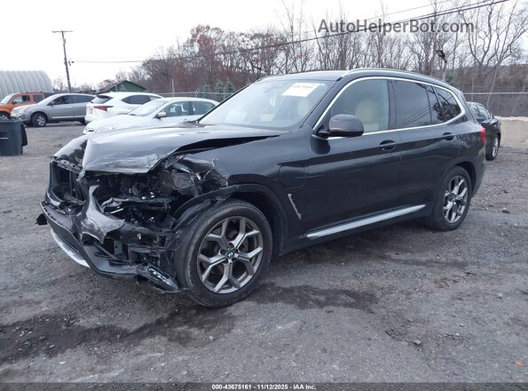 5UXTS1C02L9D35108 2020 BMW X3 Gray Առջևի ձախ երեք քառորդ տեսարան