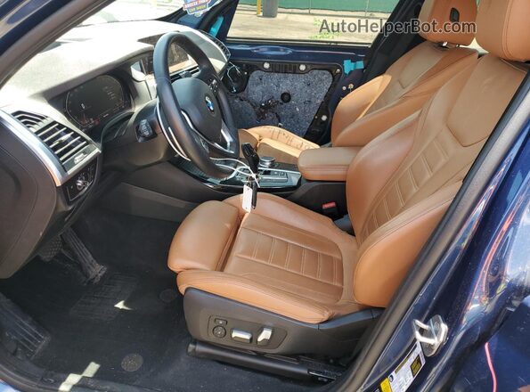 5UXTY5C02LLT38533 2020 BMW X3 Blue წინა სალონის ხედი