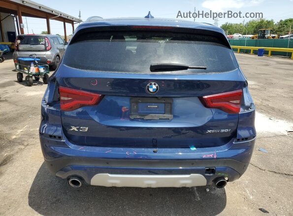 5UXTY5C02LLT38533 2020 BMW X3 Blue უკანა ხედი