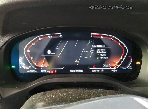 5UXTY5C06LLT36817 2020 BMW X3 Black Instrument cluster view