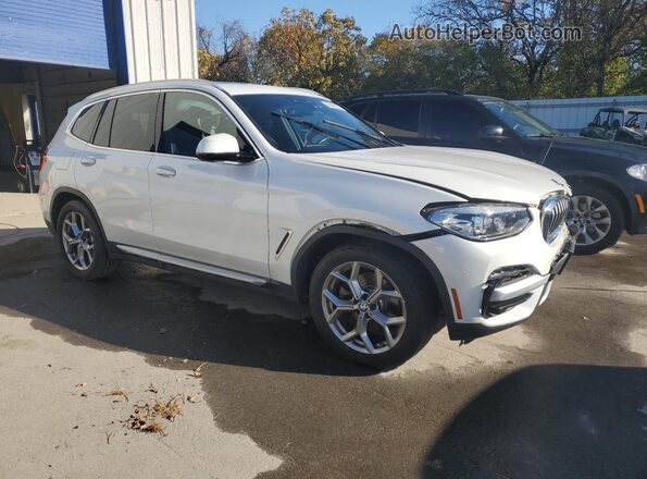 5UXTY5C07L9B80528 2020 BMW X3 White Front right