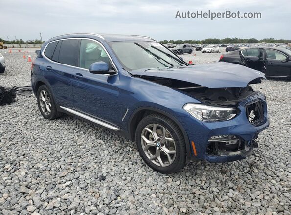 5UXTY5C0XM9H67548 2021 BMW X3 Blue Delantero derecho