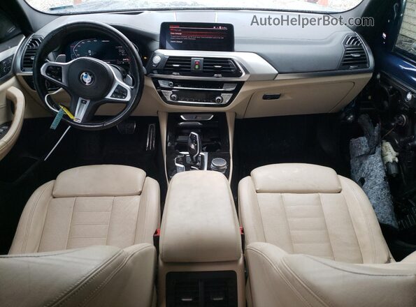 5UXTY9C00M9F59640 2021 BMW X3 Blue Вид панелі приладів