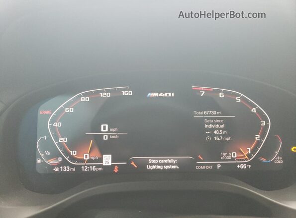 5UXTY9C00M9F59640 2021 BMW X3 Blue Вид щитка приладів